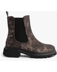 Heavenly Feet - Brkvlr Zeta Meadow Velour Chelsea Boots Bark - Lyst