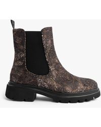 Heavenly Feet - Brkvlr Zeta Meadow Velour Chelsea Boots Bark - Lyst