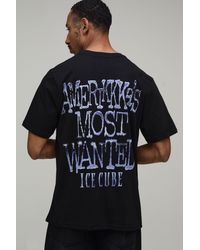 BoohooMAN - Oversized Ice Cube Wanted License Print T-Shirt - Lyst