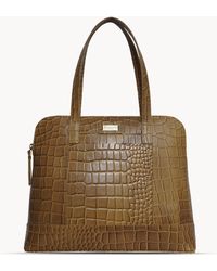 Assots London - Eva' Croc Embossed Real Leather Designer Unlined Tote Bag - Lyst