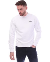 Off-White c/o Virgil Abloh - Off White Wave Outline Diagonal Slim Crewneck Sweatshirt In Wit Zwart - Lyst