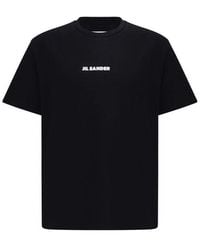 Jil Sander - Zwarte Katoenen T-Shirt - Lyst