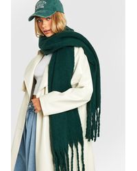 Boohoo - Chunky Oversized Fringe Scarf - Lyst
