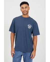 Brave Soul - Cotton Acid Wash Crew Neck Graphic T-Shirt - Lyst