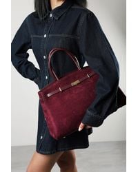 Where's That From - Grelle Leather Belt Lock Detail Tote Bag - Lyst