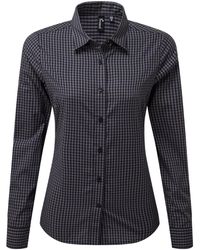 PREMIER - Ladies Maxton Check Long Sleeve Shirt (Steel/ - Lyst
