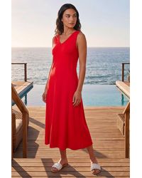 Roman - Sleeveless V-Neck Midi Dress - Lyst