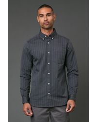 MAINE - Stripe Oxford Long Sleeve Shirt Cotton - Lyst
