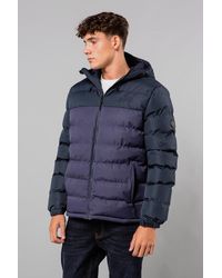 Tokyo Laundry - Colour Block Hooded Padded Jacket With Microfleece Lining - Lyst
