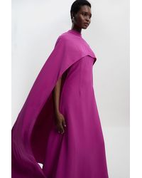 Karen Millen - Tailored Cape Detail Maxi Dress - Lyst