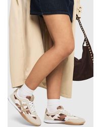 Boohoo - Cow Print Faux Pony Skin Gum Sole Trainers - Lyst