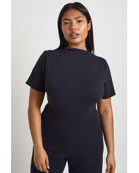 Boohoo - Plus Ultra Soft Grown On Neck Short Sleeve Bodysuit - Lyst