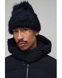 BoohooMAN - Ribbed Fluffy Beanie - Lyst