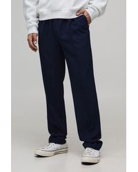 BoohooMAN - Straight Fit Smart Elasticated Pintuck Trousers - Lyst