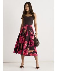 Gini London - Large Floral Box Pleat Midi Skirt - Lyst