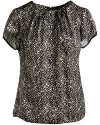 Conquista - Short Sleeve Satin Viscose Top By Fashion - Lyst