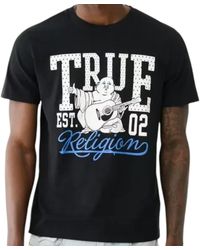 TRUE RELIGION - 108035 Dotted Print T Shirts Crew Neck Half Sleeve Cotton Tee - Lyst
