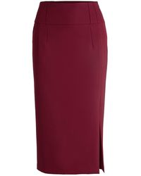 BOSS - Vizena Midi Pencil Skirt - Lyst