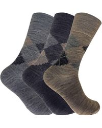 Sock Snob - 3 Pack Non Elastic Lambs Wool Blend Pattern Socks For Circulation - Lyst