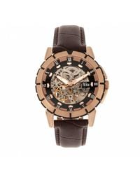 Reign - Philippe Automatic Skeleton Leather-Band Watch - Lyst
