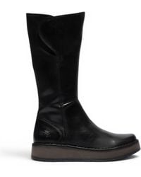 Fly London - Leather High Pull On Long Boots - Lyst