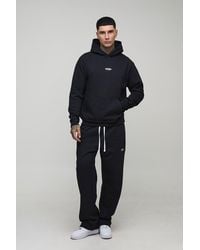 BoohooMAN - Tall Regular Fit Sport Embroidered Hoodie & Straight Leg Jogger Tracksuit - Lyst