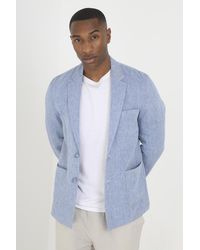 Brave Soul - Light 'Cambridge' Button Through Chambray Blazer - Lyst