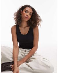 ARKET - Jersey Ribbed Vest Top With Scoop Neck - Lyst