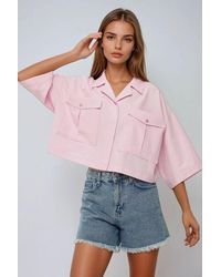 Hiccup - Crop Shirt With A Pocket Detail - Lyst