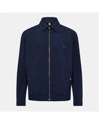 BOSS - Caligola Solid Patterned Embroidered Harrington Jacket - Lyst