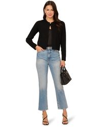 Adrianna Papell - Long Sleeve Crew Neck One Button Closure Cardigan Sweater - Lyst