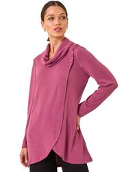 Roman - Wrap Front Cowl Neck Top - Lyst