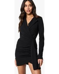 Boohoo - Ruched Drape Long Sleeve Blazer Dress - Lyst