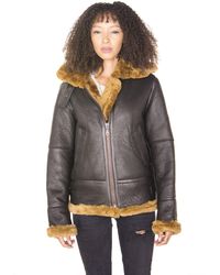 Infinity Leather - Hooded Sheepskin Flying Jacket-Palermo - Lyst