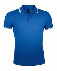 Sol's - Pasadena Tipped Short Sleeve Pique Polo Shirt (Royal/ - Lyst