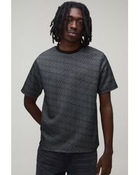 BoohooMAN - Regular Fit Jacquard T-Shirt - Lyst