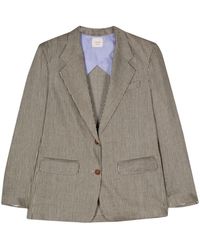 Alysi - Striped Single-Breasted Blazer - Lyst