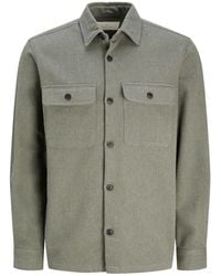 Jack & Jones - And Solid Patterned Chest Pocket Overshirt - Lyst