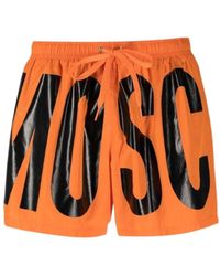 Moschino - Brand Print Logo Short Swim Shorts Textile - Lyst