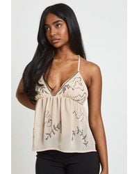 Boohoo - Beaded Sequin Floaty Cami - Lyst