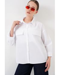 Bigdart - Loose Fit Poplin Shirt With Pocket - Lyst