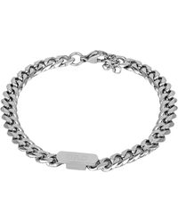 The Jewellery Stockroom - Stainless Steel Dad Curb Bracelet - Lyst