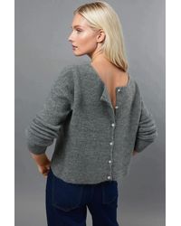 Hiccup - Ultra Soft Crew Neck Buttoned Dual-Use Cardigan - Lyst
