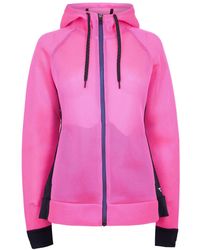 Diadora - Solid Patterned Hooded Drawstring Ribbed Cuff Sweat Jacket - Lyst