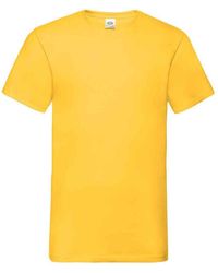 Fruit Of The Loom - Valueweight V Neck T-Shirt (Sunflower) - Lyst