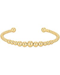 SEOL + GOLD - 18Ct Plated Bead Torque Bangle - Lyst