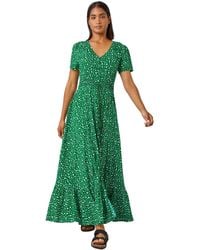Roman - Spot Print Frill Hem Maxi Dress - Lyst