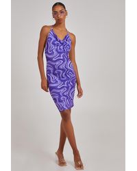 Pink Vanilla - Swirl Print Halterneck Mini Dress - Lyst