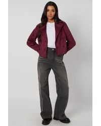 Urban Bliss - Plum Cropped Faux Suede Trench - Lyst