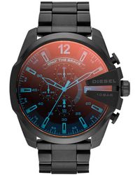 DIESEL - Mega Chief Horloge Zwart Dz4318 - Lyst